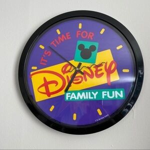 Disney family fun 90s vintage promotion wall clock RARE